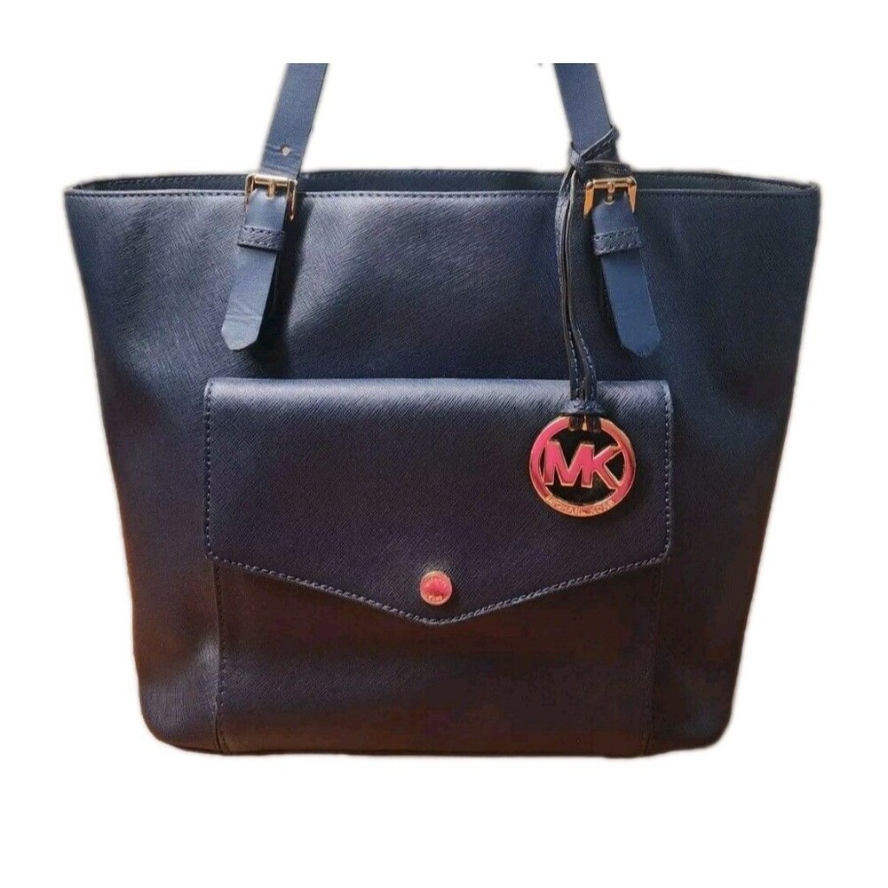 Michael Kors Navy Blue Saffiano Leather Labtop Tote